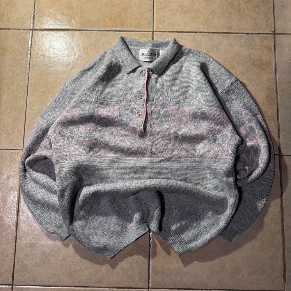 Vintage 90s brass plum acrylic sweater Size L in womens